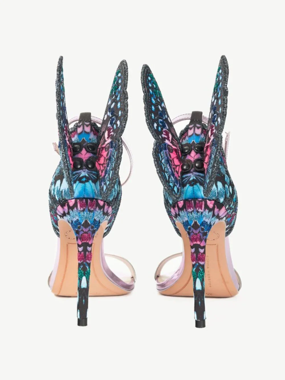 Sophia Webster Chiara Embroidery "Silver & Blue" Butterfly Sandals - Picture 3 of 10